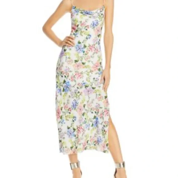 NWT Alice + Olivia Harmony Gardenia Floral Maxi Slip Dress Size 8 - Picture 2 of 9